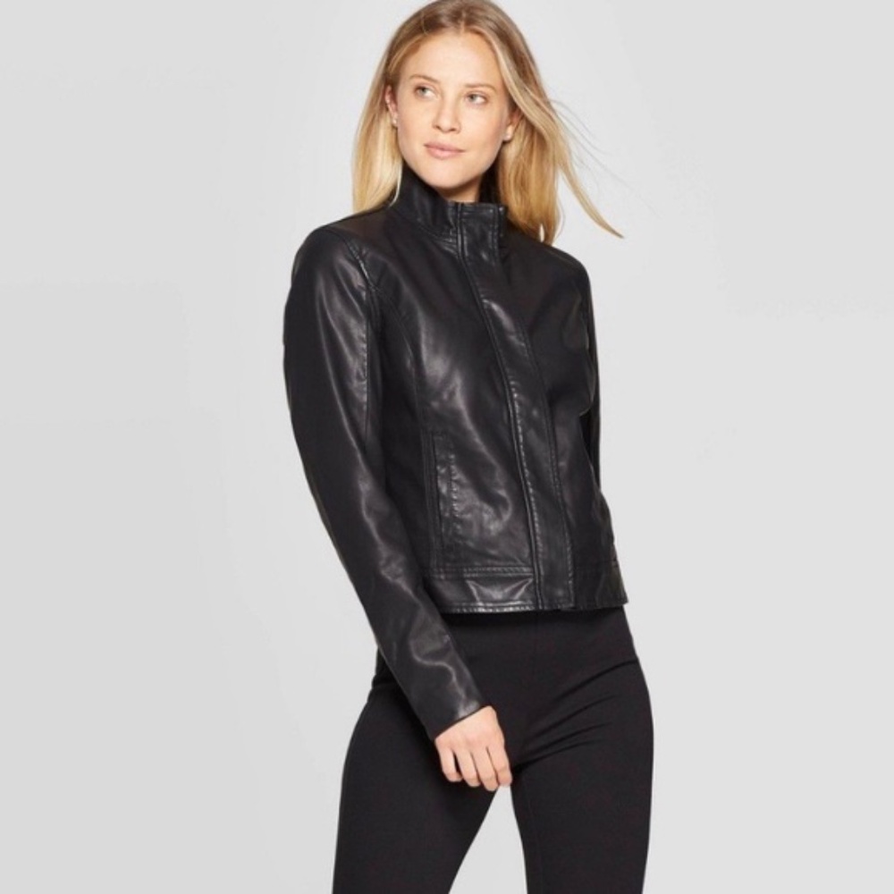 A New Day Black Faux Leather Jacket XS